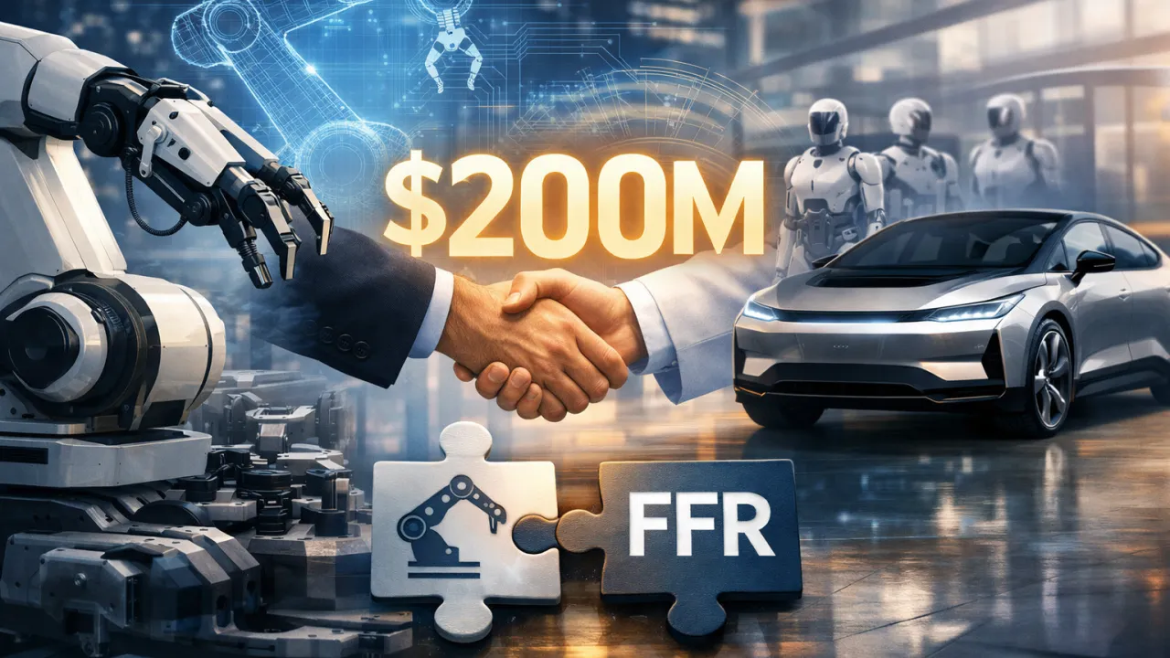 Faraday Future robotics division integration announcement graphic